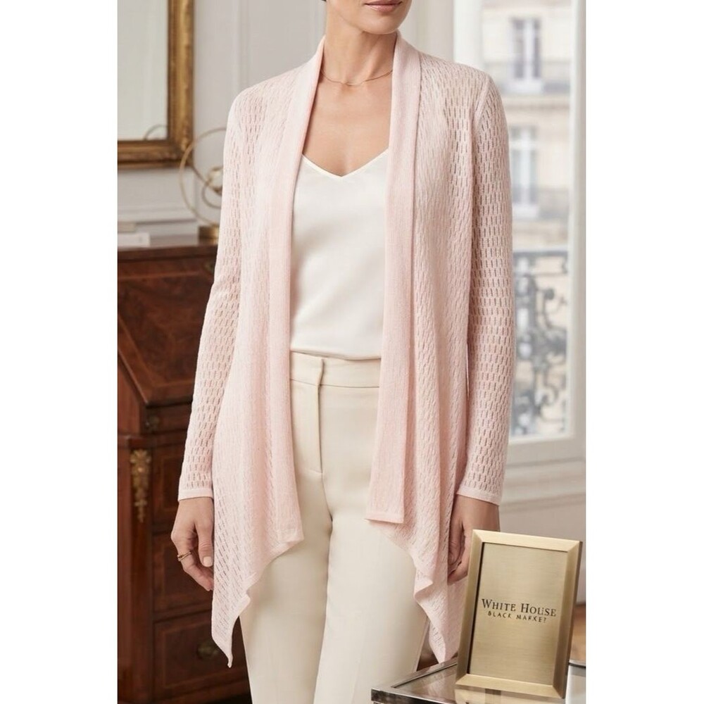 White House Black Market Flyaway Cardiga  Size L Color: Light Smoked Pink NWT